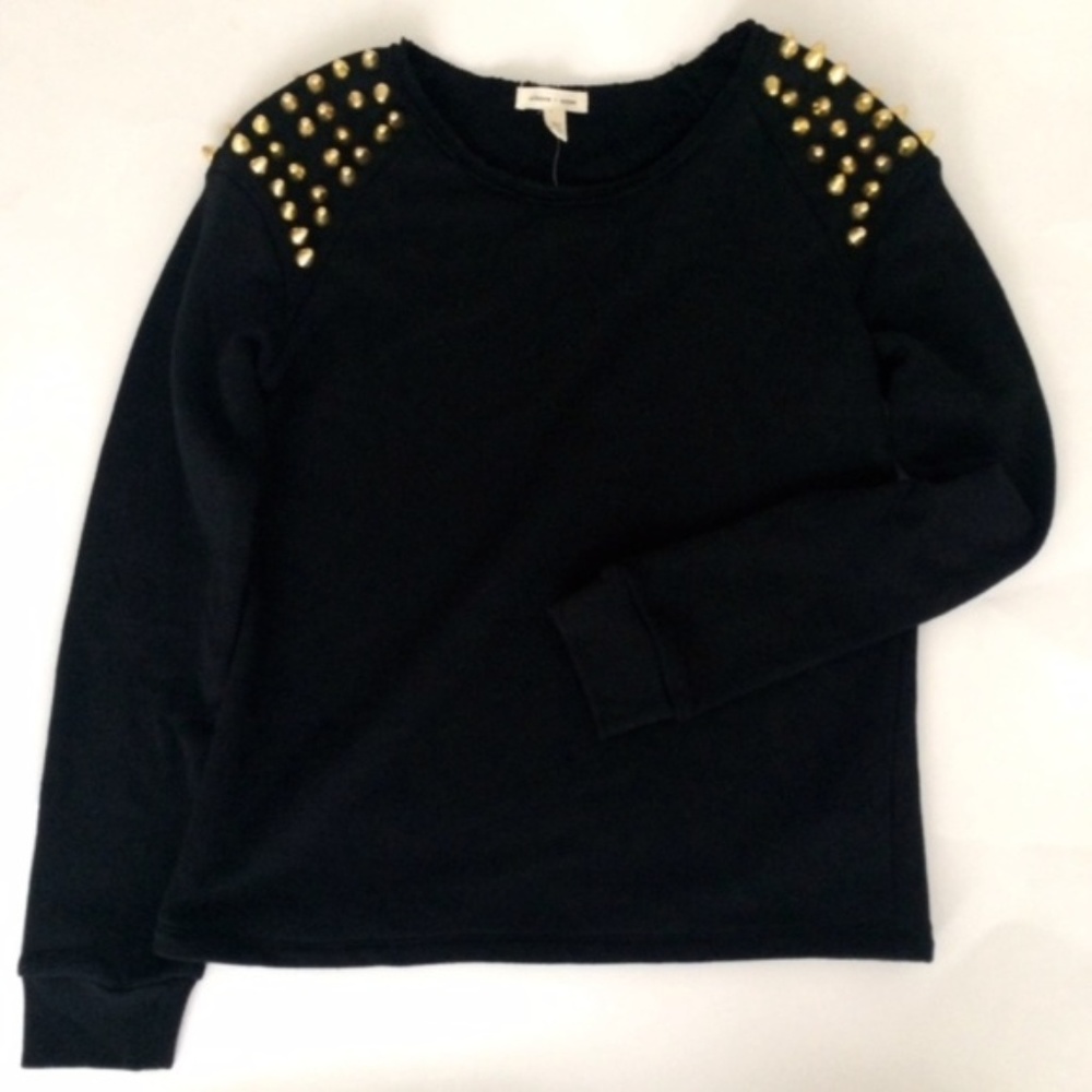 SILENCE+NOISE GOLDEN EMBELLISHED BLACK SWEATSHIRT